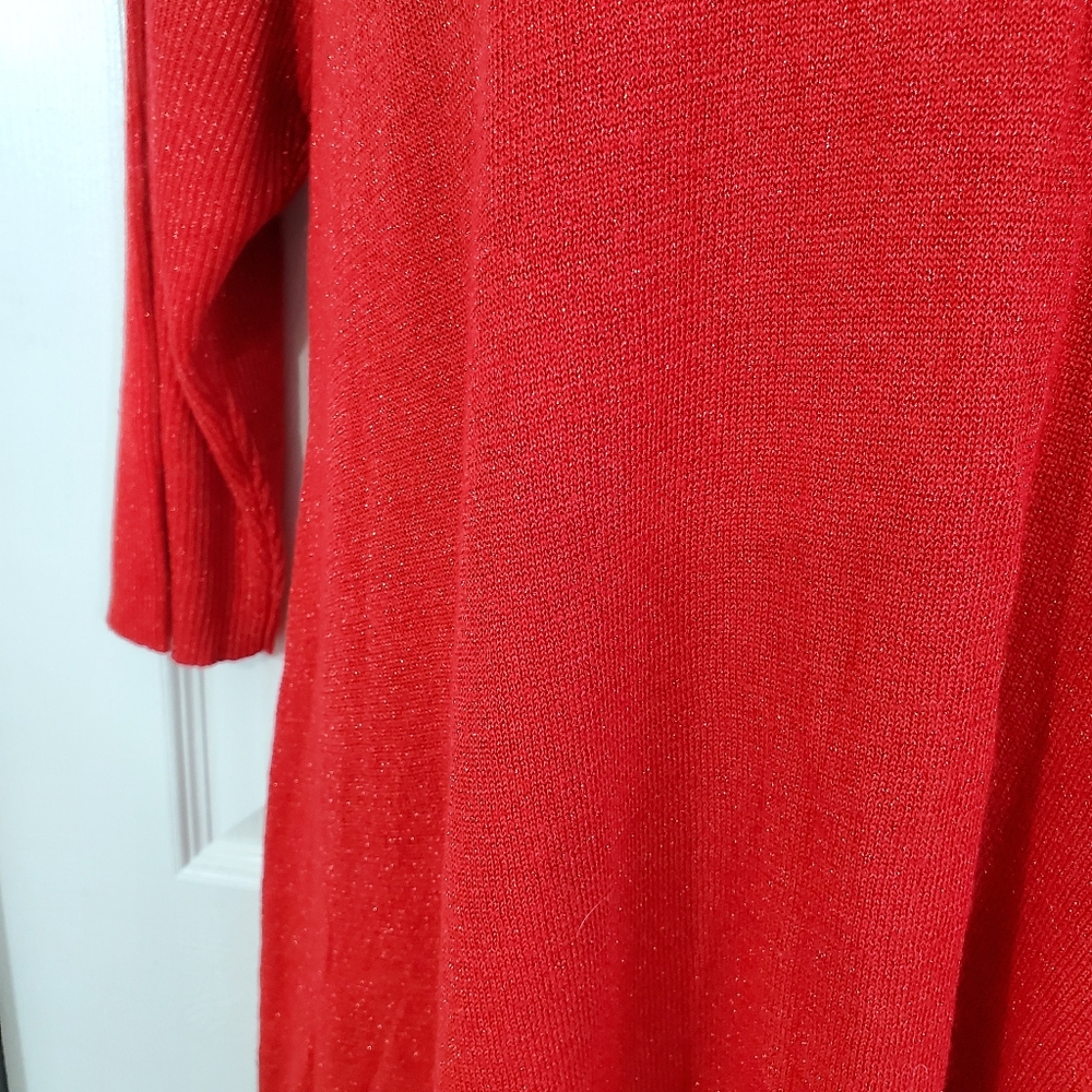 Lane Bryant Womens Plus Red Metallic Fleck Knit Lightweight Sweater ~ Pre-Owned - Picture 5 of 9